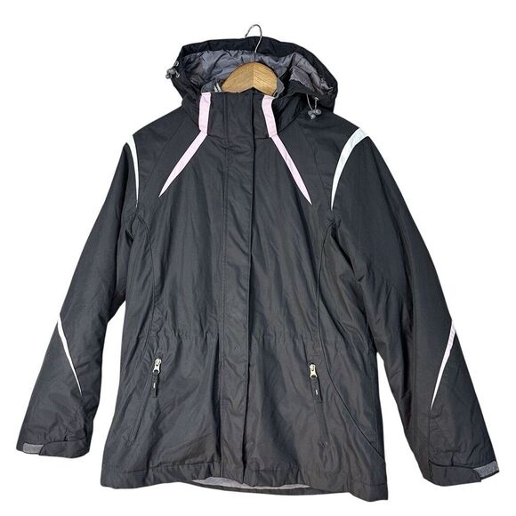 Below Zero by Rothschild Womens M Coat Black Hood Winter Removable Lining Pocket - Picture 1 of 13